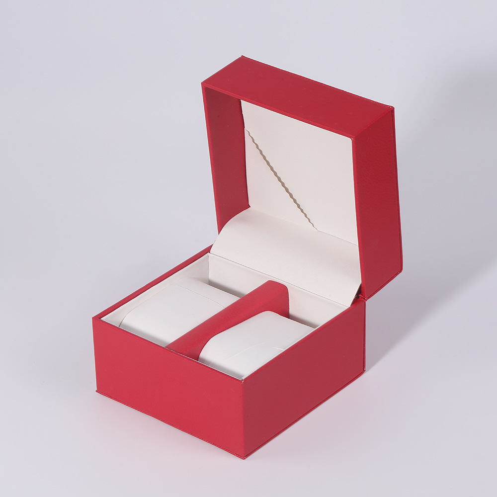 Nuevo creativo flip de alta calidad sensación sólida caja de visualización de reloj de cuero collar reloj caja de regalo de alta calidad