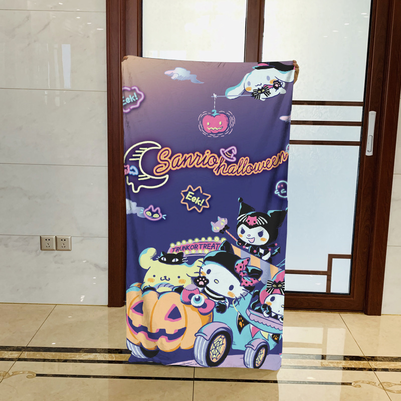Halloween san Series Teti Cat Big-eared Dog Black Penguin Peripheral Bath Towel Towel Beach Towel Absorbent Towel Halloween san Series Teti Cat Big-eared Dog Black Penguin Peripheral Bath Towel Towel Beach Towel Absorbent Towel