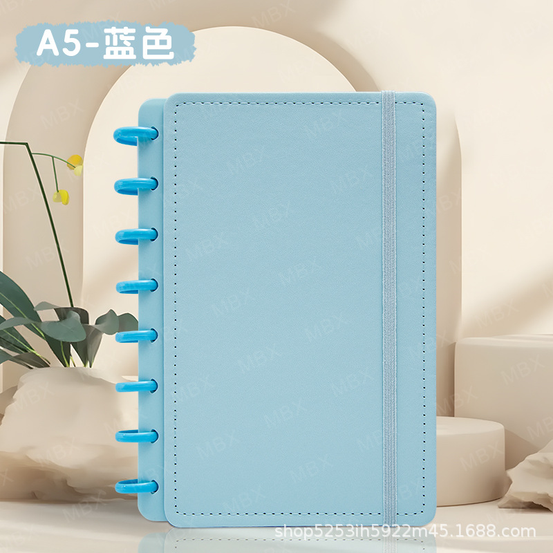 A5 macarrón botón de hongos cuaderno de cuaderno PU elástico cuaderno de cuadernos de papelería image 8