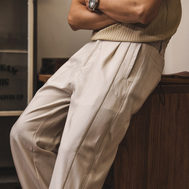 Lyocell Anti-Wrinkle Drape Wool Straight-Leg Dress Pants for Men, Spring Trendy American Retro Old Money Style Casual Pants for Men Lyocell Anti-Wrinkle Drape Wool Straight-Leg Dress Pants for Men, Spring Trendy American Retro Old Money Style Casual Pants for Men