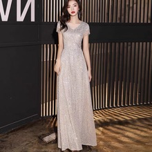 晚礼服女2025新款宴会名媛气质长款礼服裙主持人高级感轻奢连衣裙