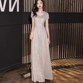 晚礼服女2025新款宴会名媛气质长款礼服裙主持人高级感轻奢连衣裙