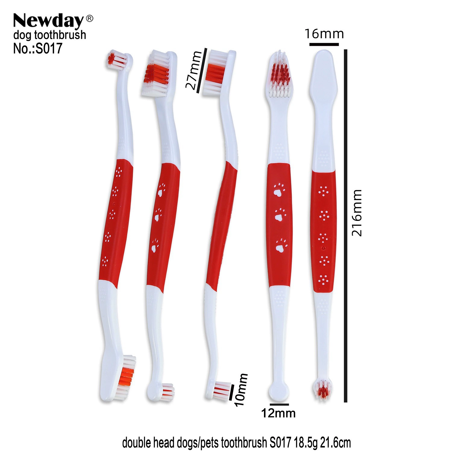 Внешняя торговля зубная щетка собаки, двуглавая зубная щетка для домашних животных собаки кошки, одна отдельная упаковка opp, фабрика напрямую поставка оптом