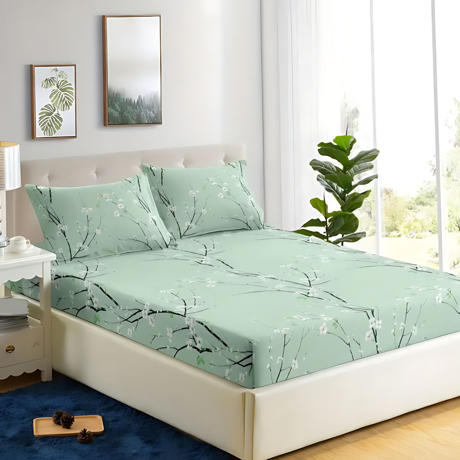 TEMU / JIT fresco y simple flor suave cama cómoda cama