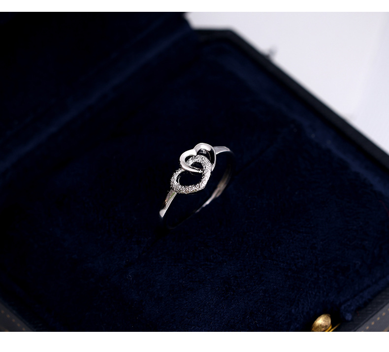 6g Weight 925 Sterling Silver Heart Shape Open Ring