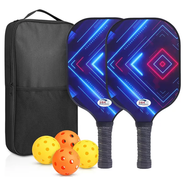 Pickleball racket set, fiberglass outdoor paddle, single-shoulder carrying bag, pickleball training equipment