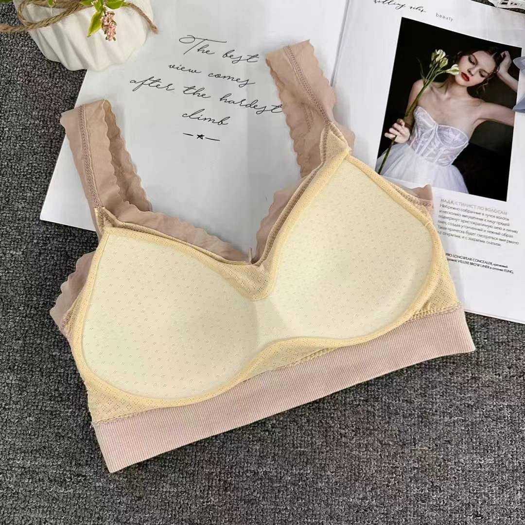 Nueva taza fija sin costuras hermosa espalda sin anillo de acero ropa interior chaleco chaleco cómodo ropa interior damas base sostén al por mayor