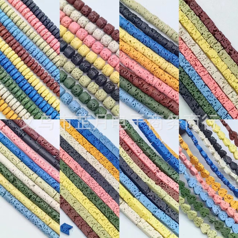 New colorful volcanic stone Abacus square cylindrical rectangular love all sizes factory direct cross-border hot sale