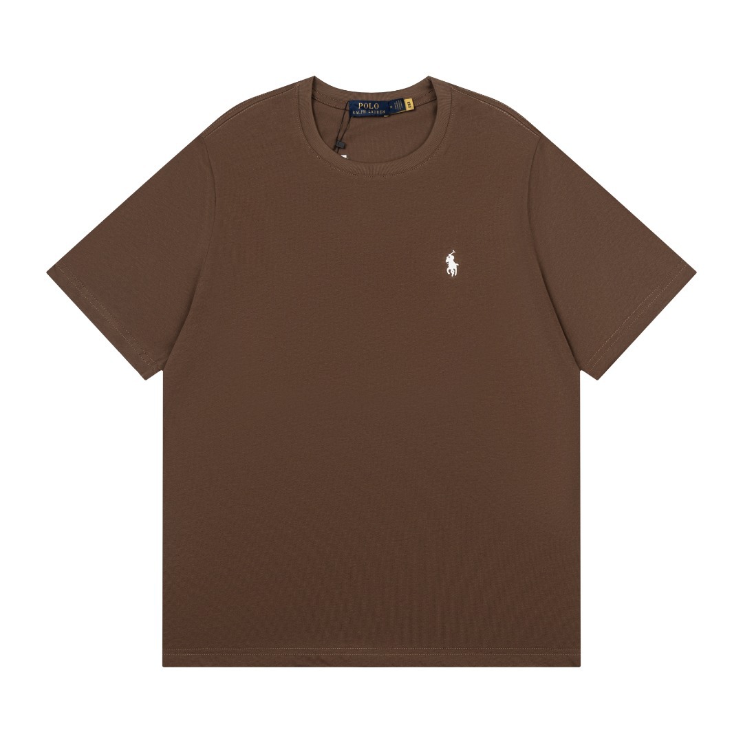 2026 In-Stock Rl Ralph Lauren Logo Embroidered Round Neck Short-Sleeve T-Shirt Versatile Casual Unisex Style Supports Dropshipping