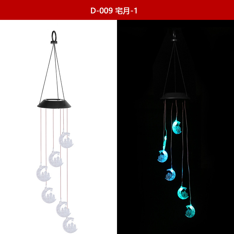 Amazon nuevo solar al aire libre LED de colores cambiantes paisaje patio decoración campanas viento muñeco nieve luces Navidad
