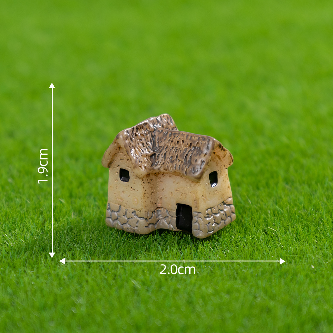 シングルドアの小さな家の家の茅屋の樹脂の工芸品の置物の小さい景観の置物の装飾の素材の部品