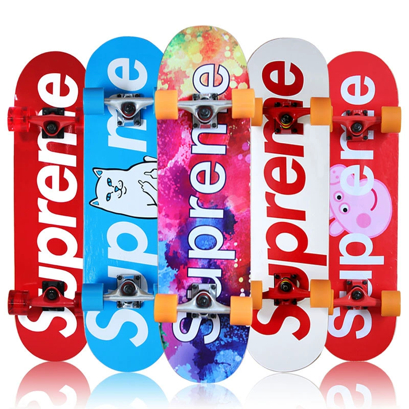 Начинающий двойной перевернутый четырехколесный скейтборд профессиональное действие щетка уличный скейтборд для взрослых мальчиков и девочек подростков детей скутер
