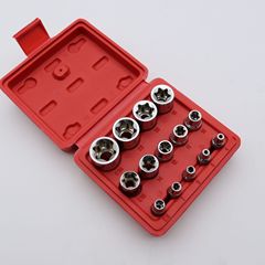 E型套筒組套6角e型梅花型套筒14件六角花鍵套筒組合汽修專用工具
