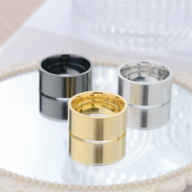 Fashion Solid Color Titanium Steel Plating Rings display picture 2