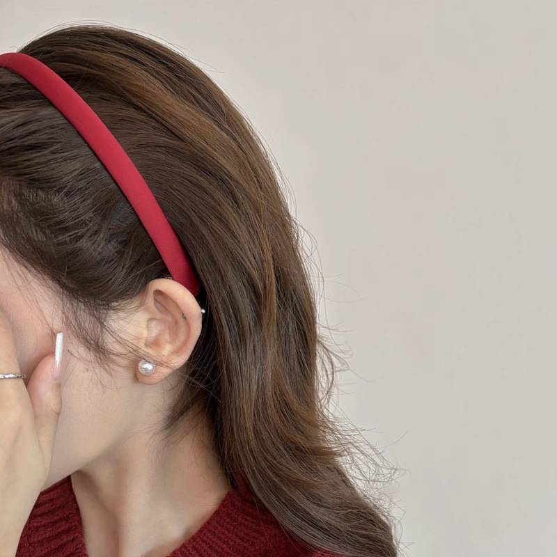 Coreano simple y delgado correa de cabello para mujeres de alto clima craneal presión correa de cabello de cabello de alta calidad para salir con adornos de cabello de color sólido