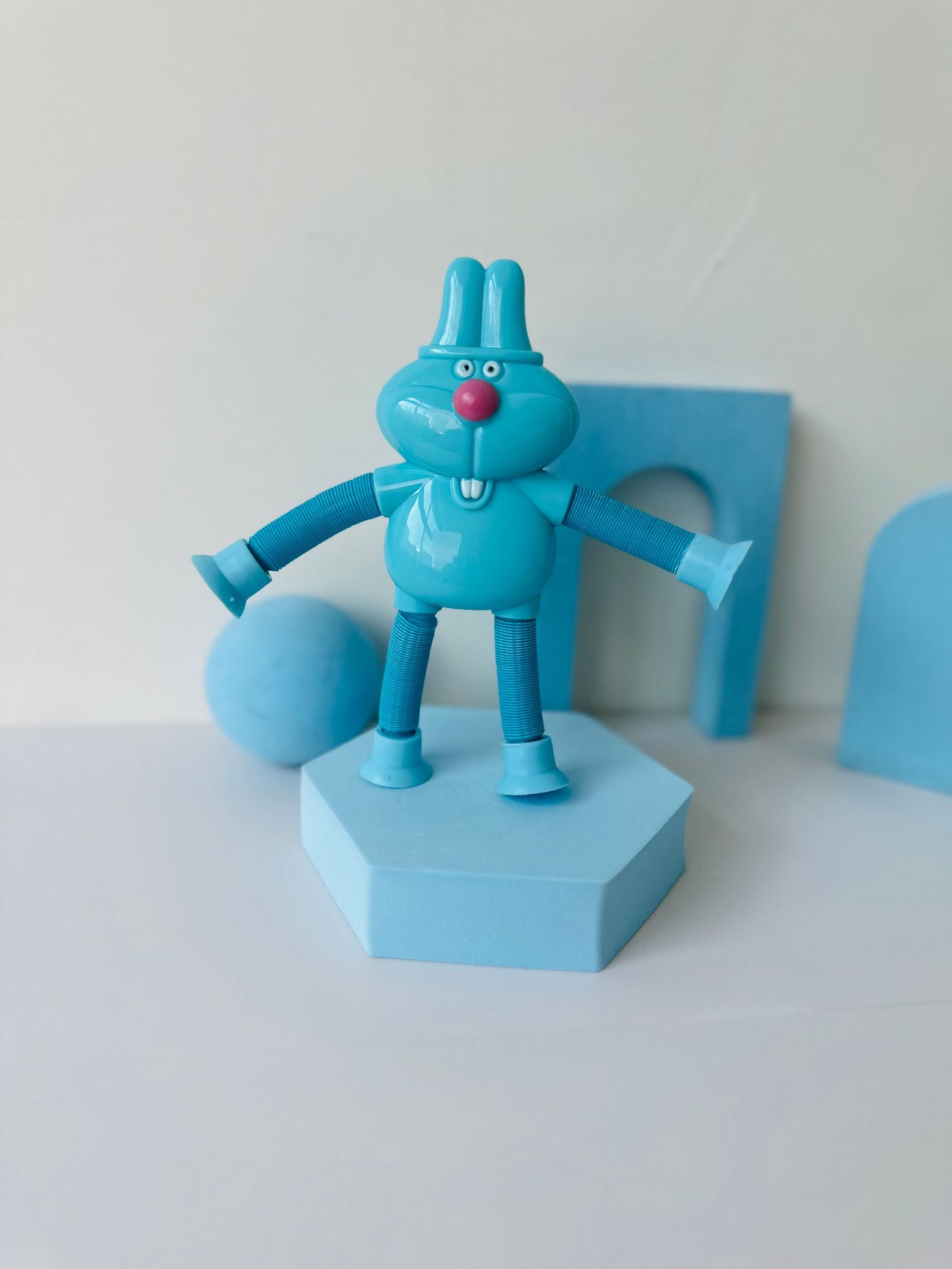 Juguete Antiestrés Telescópico Portátil y Versátil con Forma de Rana, Conejo, Ciervo de Patas Largas y Huevo, con Dientes que Salen, para Niños image 11