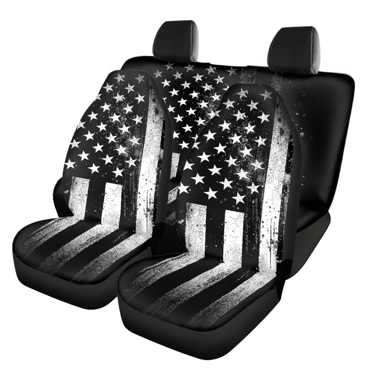 Amazon's best-selling American flag-printed car seat covers, featuring a non-slip design for vehicle seat protection, available for drop shipping