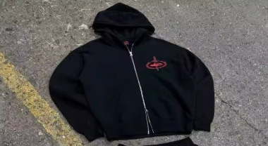 Corteiz Alcatraz nueva con cremallera hoodie suelta alta calle de moda americana conjunto de pantalones de impresión transfronterizos