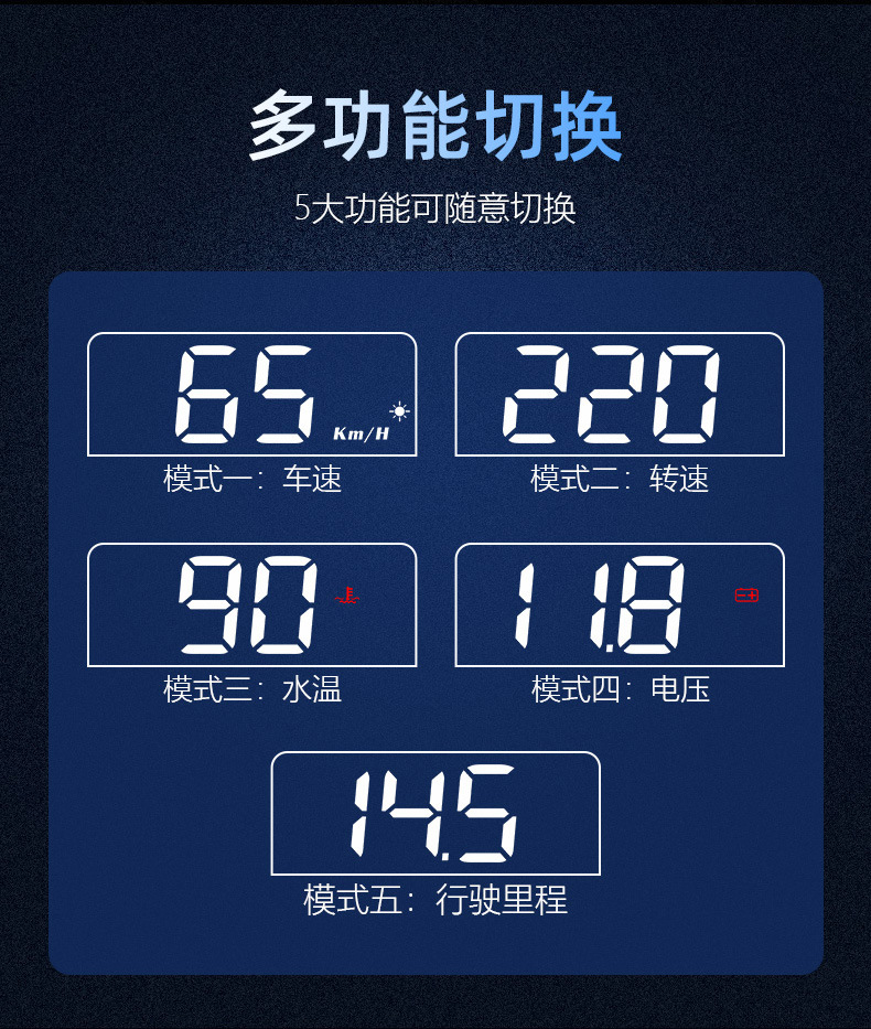 Smart Car Display C100 Car Obd High-Definition Speed Projector Cross-Border Supply Hud Head-Up Display