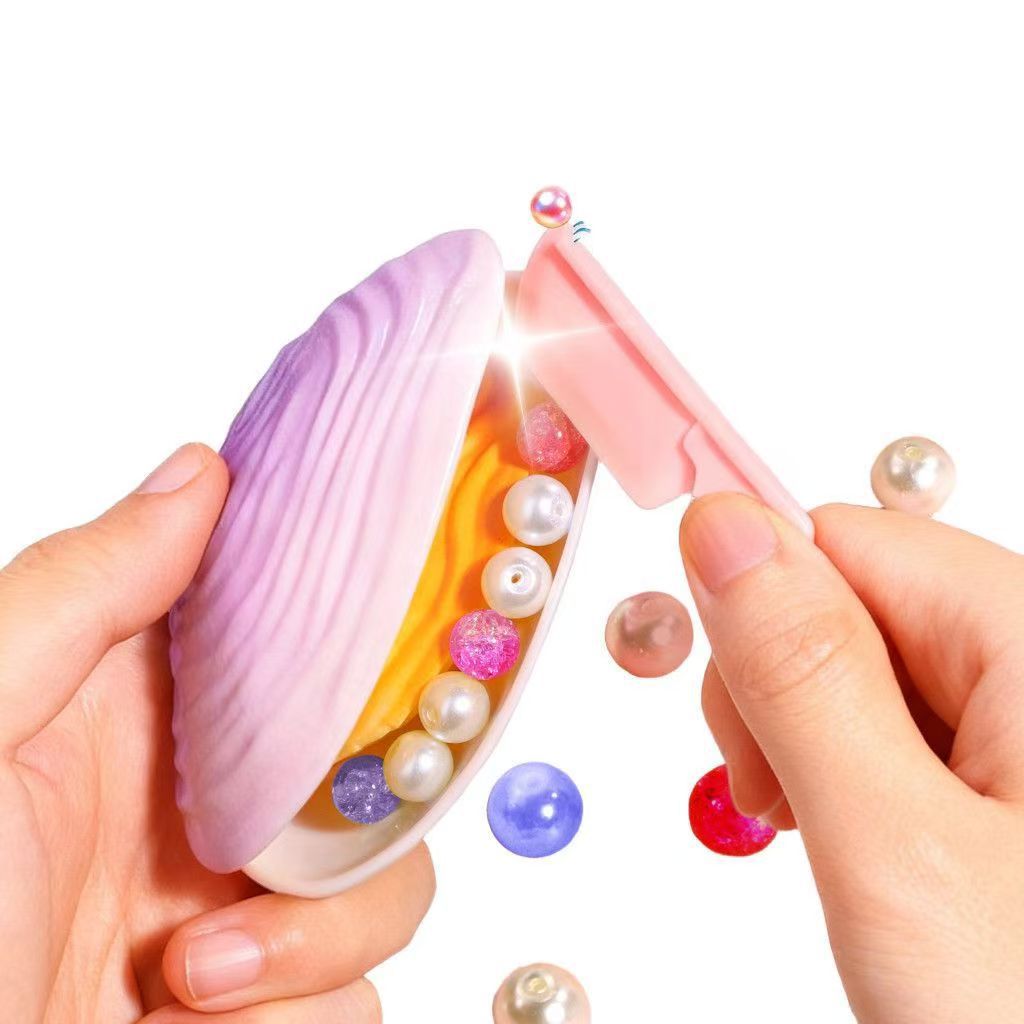 Juguetes de conchas de perlas para niños, caja ciega de conchas de perlas hechas a mano, material de mejilla de río DIY descomprimido, juguetes para niñas