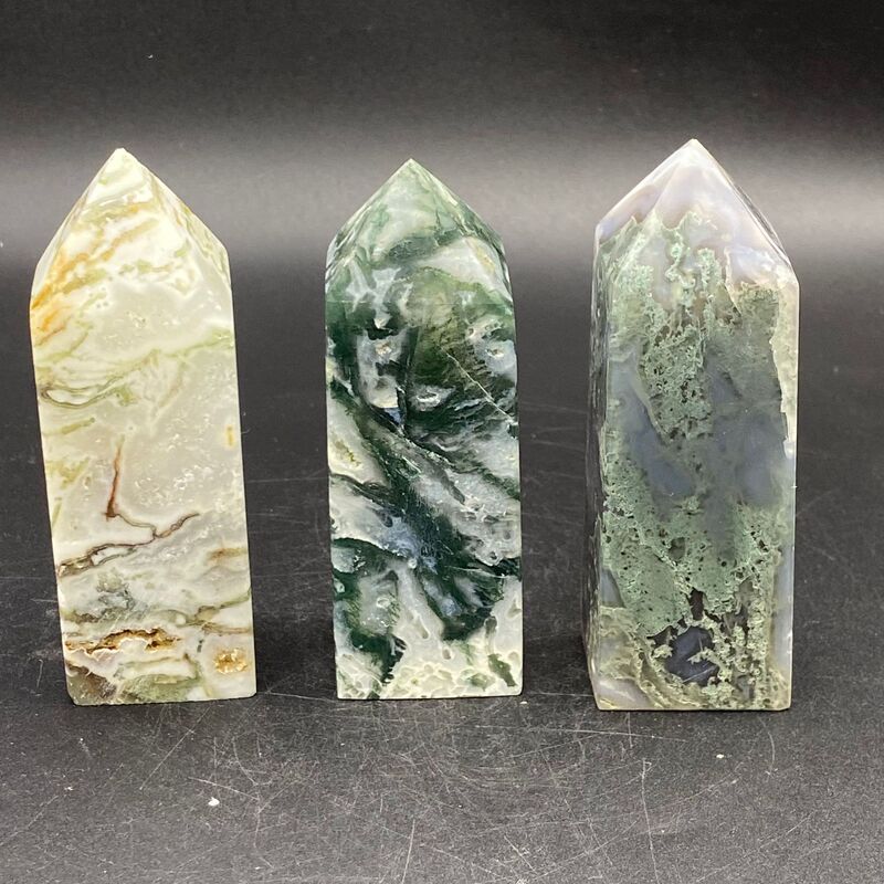 天然水草玛瑙柱子小摆件手工雕刻件桌面摆件手工雕刻件装饰 买一送一 图 7