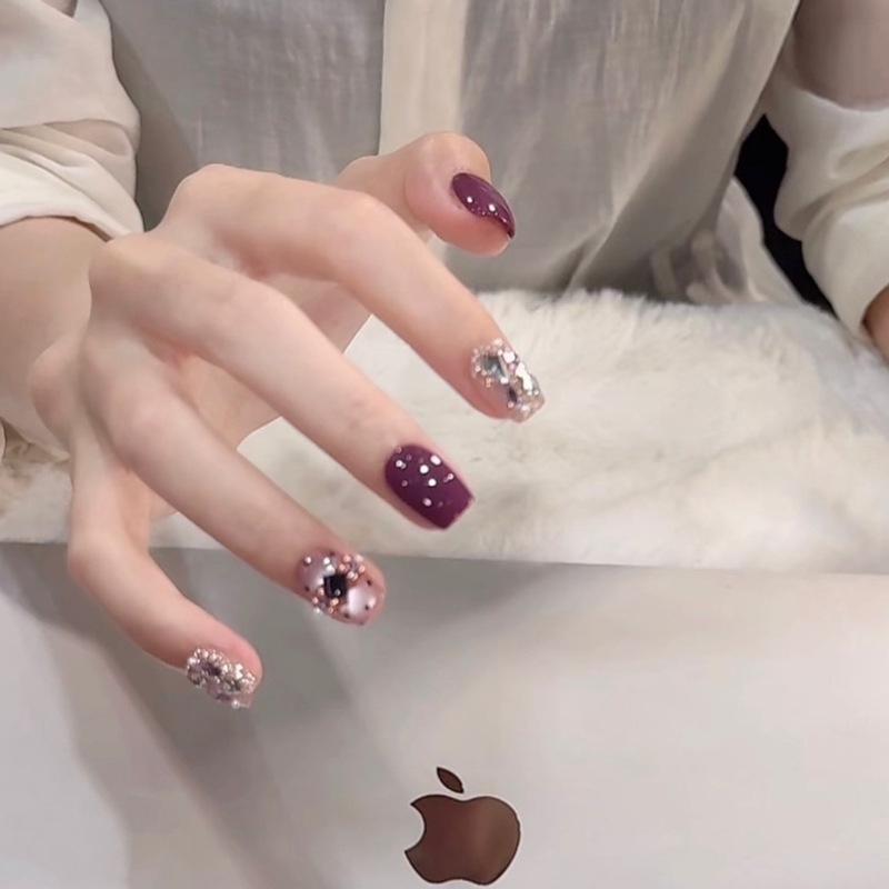 【Purple Chalcedony】New Handmade Wearable Nails with a Luxurious and Sophisticated Look, Enhances Skin Tone, Wearable Purely Handmade Nail Stickers 【Purple Chalcedony】New Handmade Wearable Nails with a Luxurious and Sophisticated Look, Enhances Skin Tone, Wearable Purely Handmade Nail Stickers