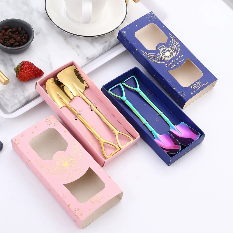 Посуда из нержавеющей стали 304, ложка, лопатка для арбуза, креативная десертная ложка, ложка для мороженого, подарочная острая плоская лопатка, ложка