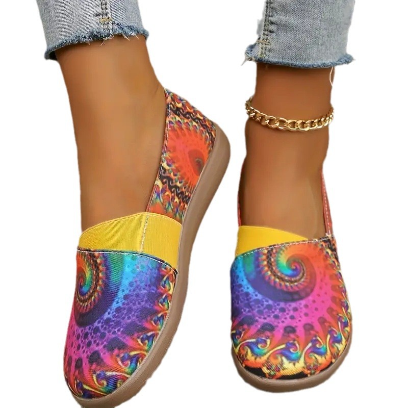 2024 plus size women's colorful round toe single shoe, shallow mouth casual versatile set foot lazy shoes_voghion.com
