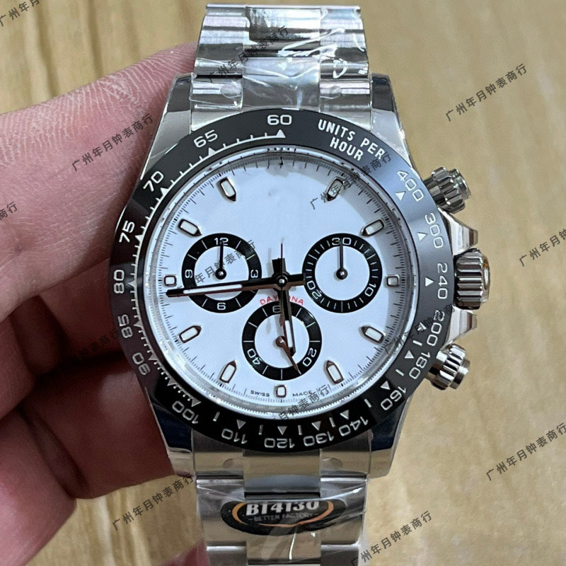 Cross-Border E-Commerce Hot-Selling Rolex Daytona Three-Eye Six-Hand Mechanical Watch 7750/4130 Multi-Function Men's Watch