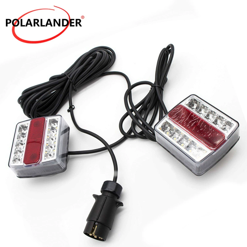 2 12V прицеп двойной номерной знак световой индикатор 16LED с магнитным задним фонариком комплект белый абажур