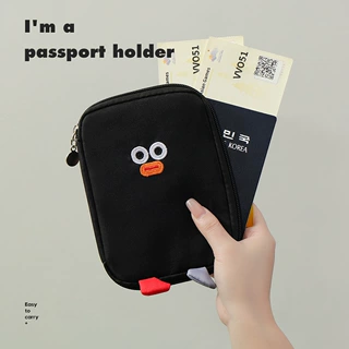 韩国romane同款多隔层旅行护照包证件卡夹现金票据多功能收纳包