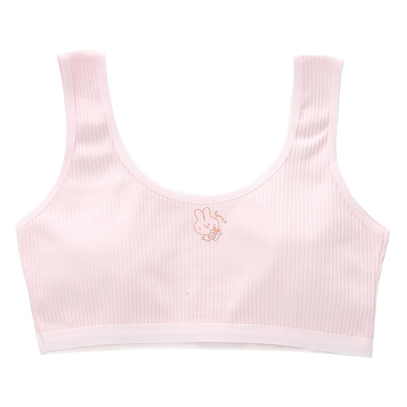 Venta al por mayor período de desarrollo de algodón de doble cara ropa interior de niñas estudiantes de escuela primaria femenina hombro ancho tubo de algodón puro Top chaleco anti-Golpe de las niñas