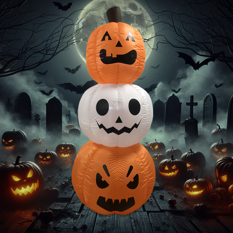 1.8メートルハロウィンパーティー用品カボチャ串屋外庭園花園鬼節装飾発光空気入れ型|undefined