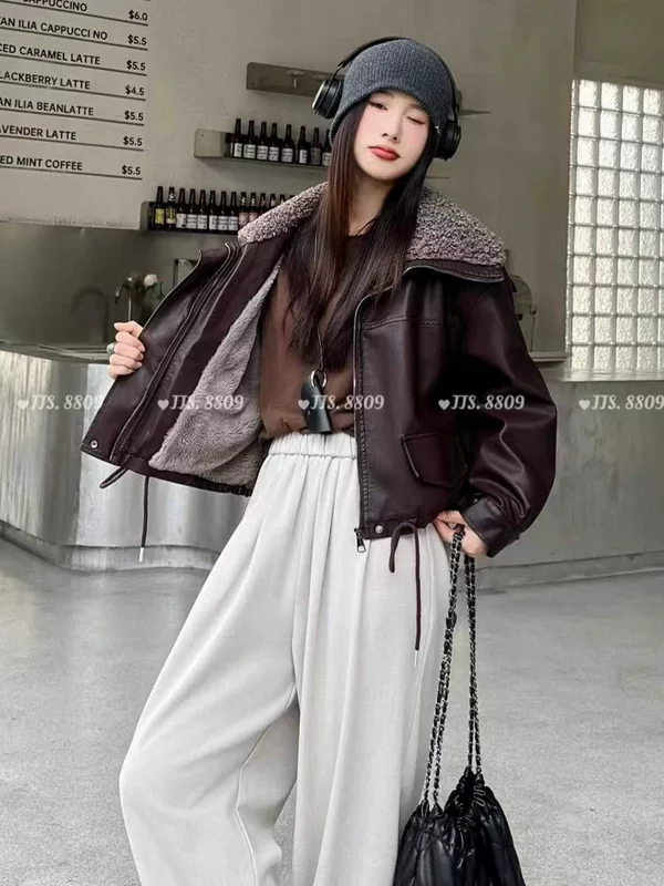 Fleece short winter small jacket, for teenagers