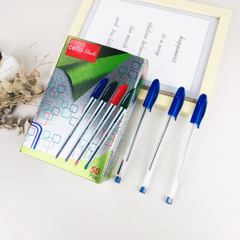 Pluma de plástico simple 1.0MM lápiz de bola varilla transparente intercambiable núcleo de lápiz de bola para niños estudiantes image 1