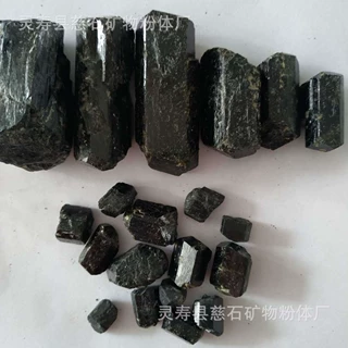 厂家跨境批发电气石 电气石颗粒 黑碧玺颗粒出口电气石