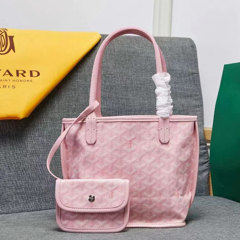 Goyard üslubunda ikiüzlü alış-veriş çantası, klassik zəncirli tote