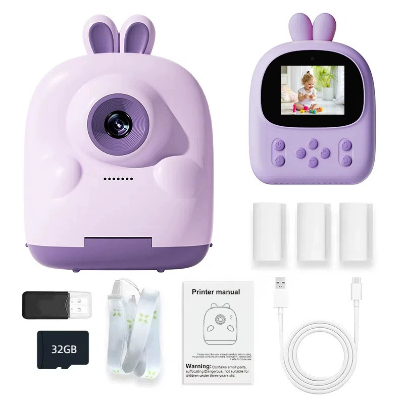 Cámara instantánea portátil transfronteriza, nueva, linda, regalo educativo para el Día del Niño, cámara de fotos instantánea.