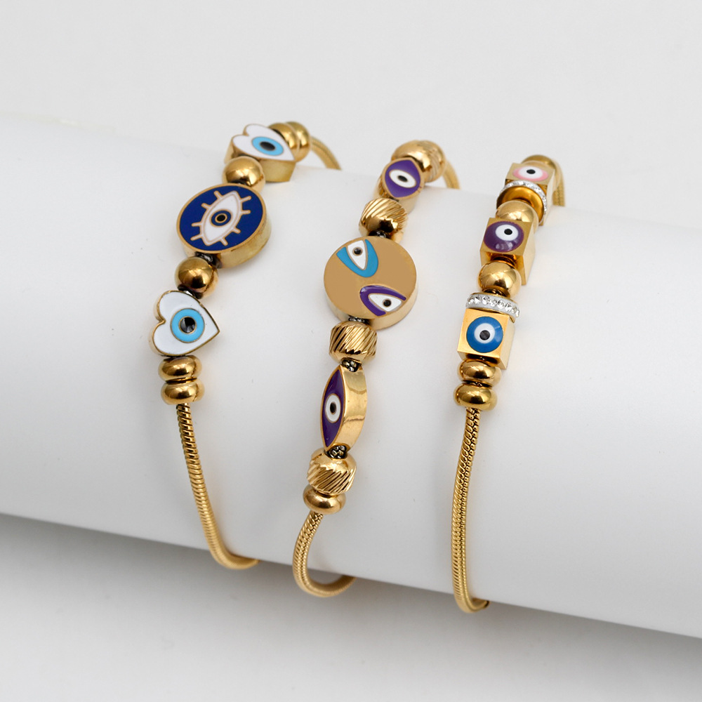 14g Weight Bracelets Classification Simple Style Devil's Eye Stainless Steel Bracelets