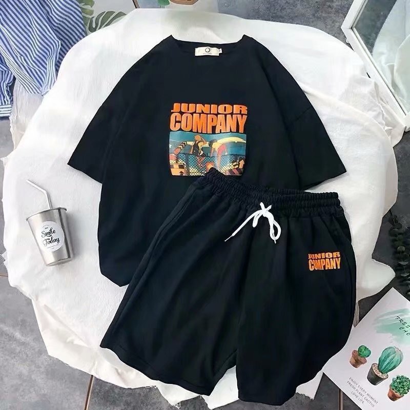 Summer Casual Sports Suit Men's Couple's Short-sleeved T-shirt Trendy Brand Shorts ins Matching Fashionable Handsome Set of Clothes Summer Casual Sports Suit Men's Couple's Short-sleeved T-shirt Trendy Brand Shorts ins Matching Fashionable Handsome Set of Clothes