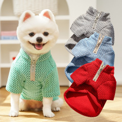 半拉链外套宠物狗狗猫咪衣服饰用品秋冬季新品跨境批发柯基法斗泰