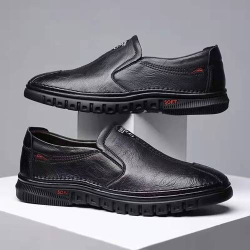 Casual business leather shoes men's British style  new texture trend slip-on leather shoes casual men's shoes wholesale