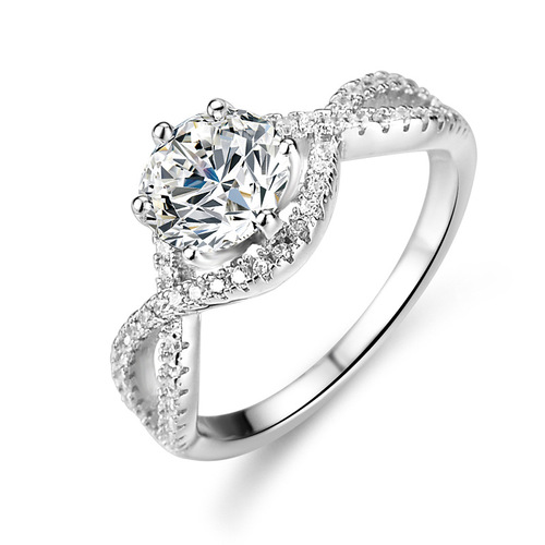 S925 Pure Silver Ring, Moissanite Ring, High-end Women's Ring, Hollow Design, Six-claw Classic Engagement Ring, Live Streaming
