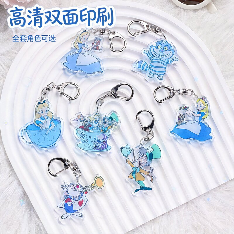 Acrylic Alice in Wonderland Keychain Cartoon Pendant Backpack Phone Strap Creative Accessory Acrylic Alice in Wonderland Keychain Cartoon Pendant Backpack Phone Strap Creative Accessory
