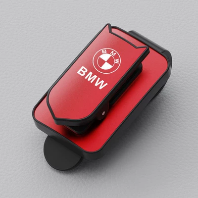 Car Glasses Clip/Bill Clip Storage Supplies Multifunctional Fixed - black-body-red-face-customizable-car-logologo