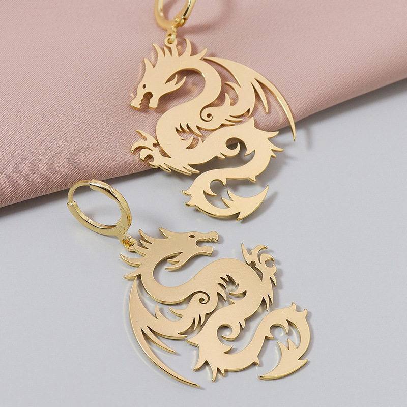 Fashion Metal Dragon Earrings display picture 6