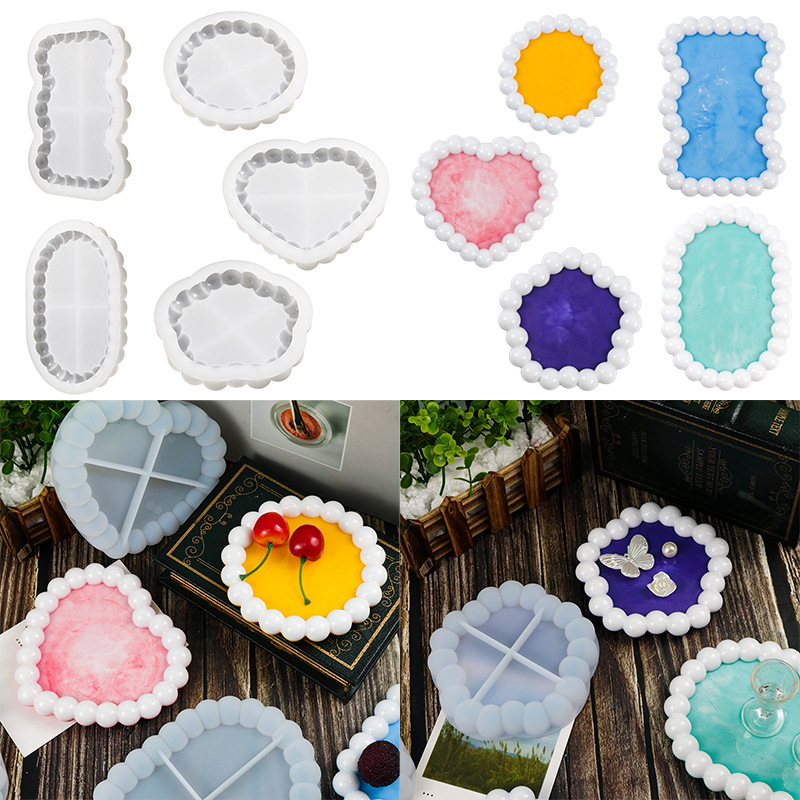 Yixing Products DIY Geometric Bubble Trinket Tray Epoxy Silicone Mold Splash Proof Decorative Storage Cup Tray Plaster Mold