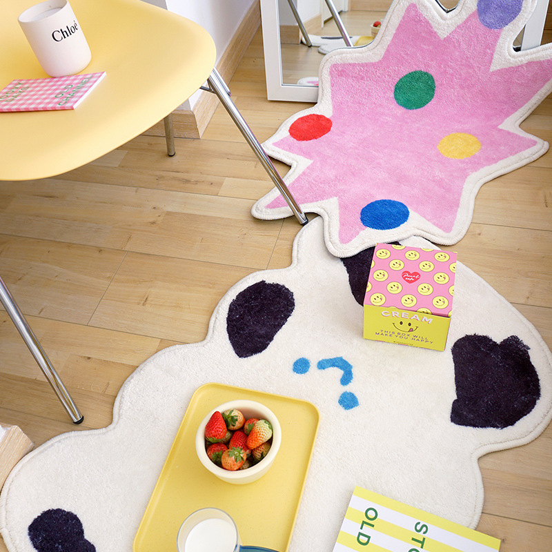 ins風 臥室床邊毯家用可愛飄窗墊子客廳沙發茶几小地毯鏡前腳墊子