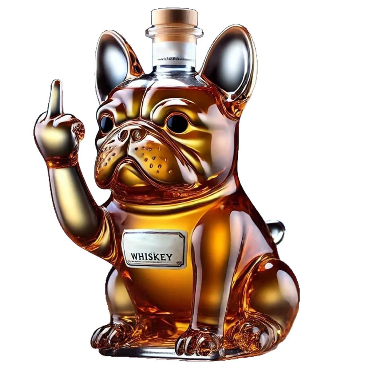 Граница Funny French Bulldog Whiskey Bottle Funny French Bulldog Whiskey Bottle