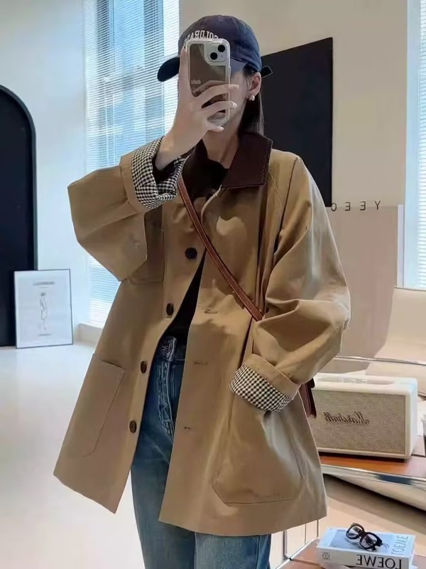 厂家直销风衣外套女2025春秋新款小个子早秋休闲韩系赫本风高级感|undefined